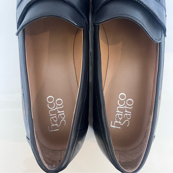 Franco Sarto Carolynn Platform Lug black leather tassel loafers size 8.5 M - Picture 9 of 12